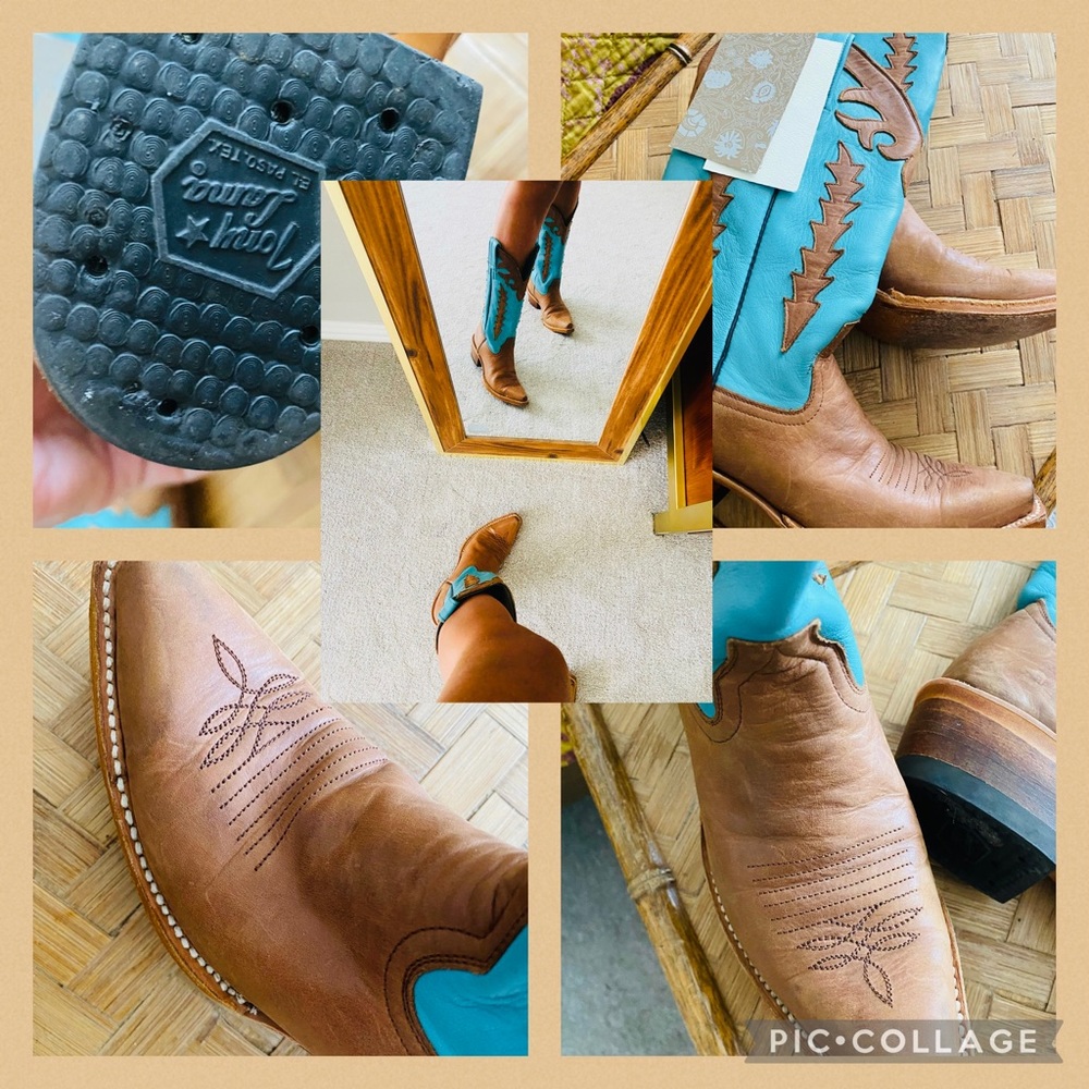 Tony Lama leather cowboy boots women size 7 western